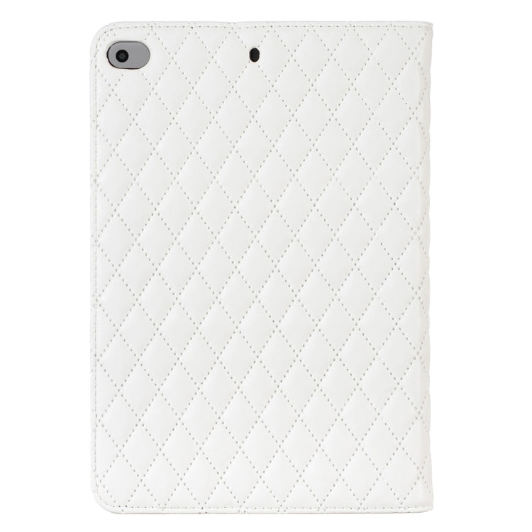 For iPad mini 5 / 4 / 3 / 2 / 1 Elegant Rhombic Texture Horizontal Flip Leather Tablet Case(White) - More iPad Cases by buy2fix | Online Shopping UK | buy2fix