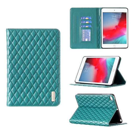 For iPad mini 5 / 4 / 3 / 2 / 1 Elegant Rhombic Texture Horizontal Flip Leather Tablet Case(Green) - More iPad Cases by buy2fix | Online Shopping UK | buy2fix