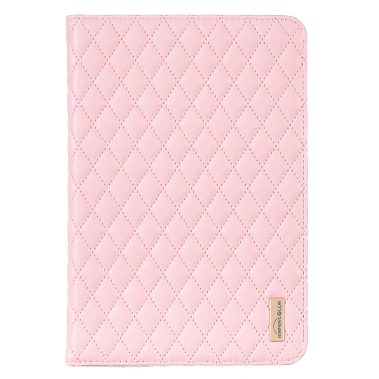 For iPad mini 5 / 4 / 3 / 2 / 1 Elegant Rhombic Texture Horizontal Flip Leather Tablet Case(Pink) - More iPad Cases by buy2fix | Online Shopping UK | buy2fix