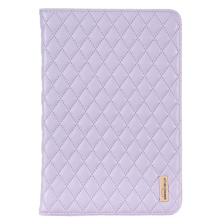 For iPad mini 5 / 4 / 3 / 2 / 1 Elegant Rhombic Texture Horizontal Flip Leather Tablet Case(Purple) - More iPad Cases by buy2fix | Online Shopping UK | buy2fix