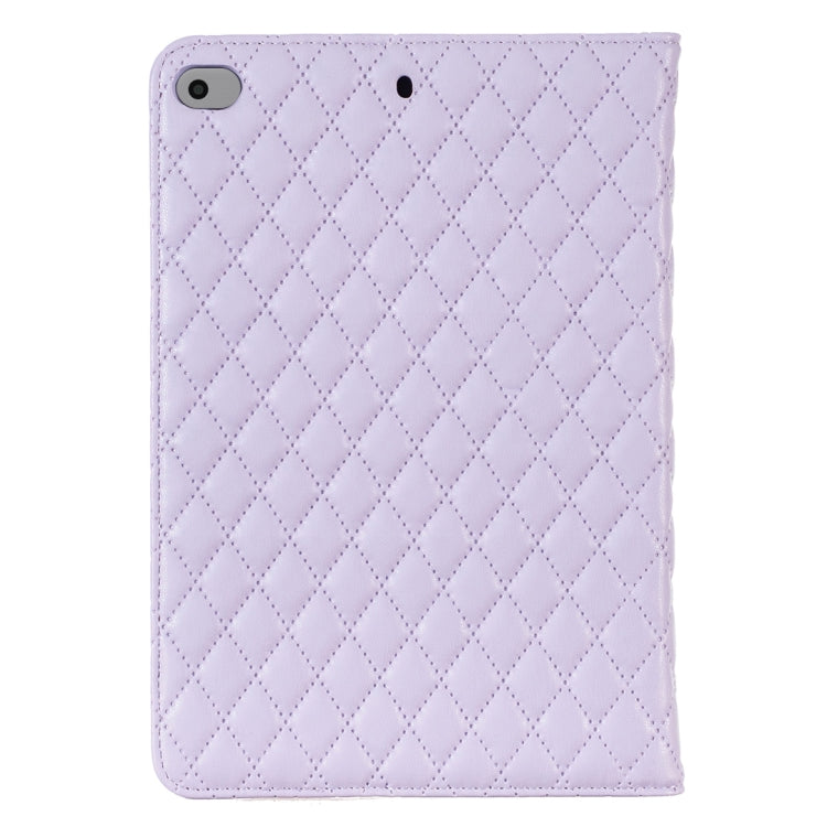For iPad mini 5 / 4 / 3 / 2 / 1 Elegant Rhombic Texture Horizontal Flip Leather Tablet Case(Purple) - More iPad Cases by buy2fix | Online Shopping UK | buy2fix