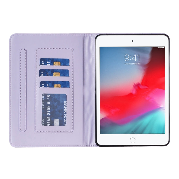 For iPad mini 5 / 4 / 3 / 2 / 1 Elegant Rhombic Texture Horizontal Flip Leather Tablet Case(Purple) - More iPad Cases by buy2fix | Online Shopping UK | buy2fix