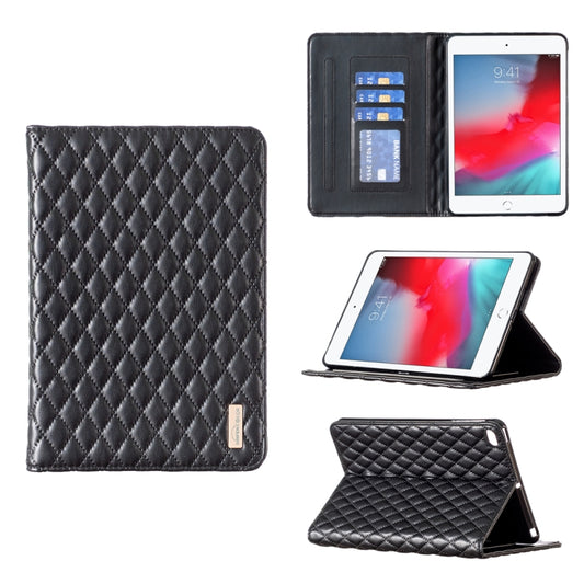 For iPad mini 5 / 4 / 3 / 2 / 1 Elegant Rhombic Texture Horizontal Flip Leather Tablet Case(Black) - More iPad Cases by buy2fix | Online Shopping UK | buy2fix