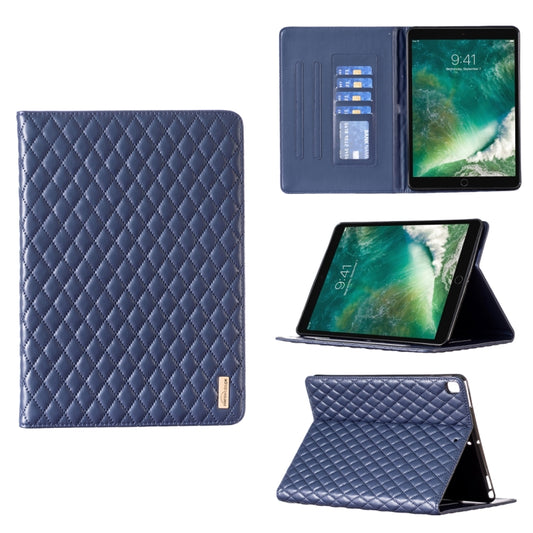 For iPad Pro 10.5 2019 / 10.2 Elegant Rhombic Texture Horizontal Flip Leather Tablet Case(Blue) - iPad Pro 10.5 inch Cases by buy2fix | Online Shopping UK | buy2fix