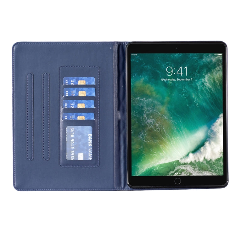 For iPad Pro 10.5 2019 / 10.2 Elegant Rhombic Texture Horizontal Flip Leather Tablet Case(Blue) - iPad Pro 10.5 inch Cases by buy2fix | Online Shopping UK | buy2fix