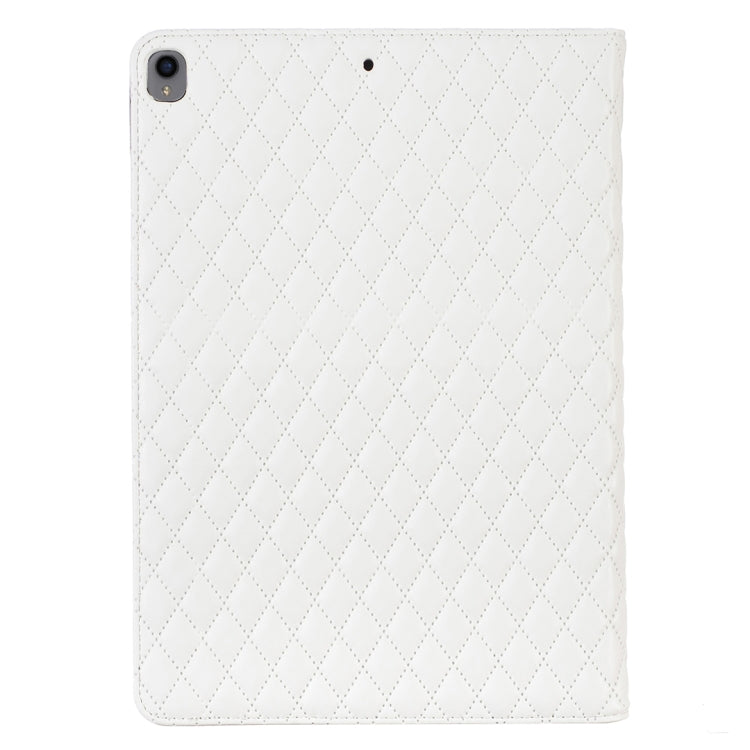 For iPad Pro 10.5 2019 / 10.2 Elegant Rhombic Texture Horizontal Flip Leather Tablet Case(White) - iPad Pro 10.5 inch Cases by buy2fix | Online Shopping UK | buy2fix