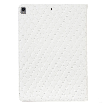 For iPad Pro 10.5 2019 / 10.2 Elegant Rhombic Texture Horizontal Flip Leather Tablet Case(White) - iPad Pro 10.5 inch Cases by buy2fix | Online Shopping UK | buy2fix