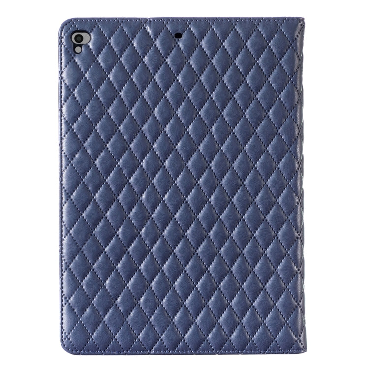 For iPad 8 / 7 / 6 / 5 9.7 inch Elegant Rhombic Texture Horizontal Flip Leather Tablet Case(Blue) - iPad Pro 9.7 inch Cases by buy2fix | Online Shopping UK | buy2fix