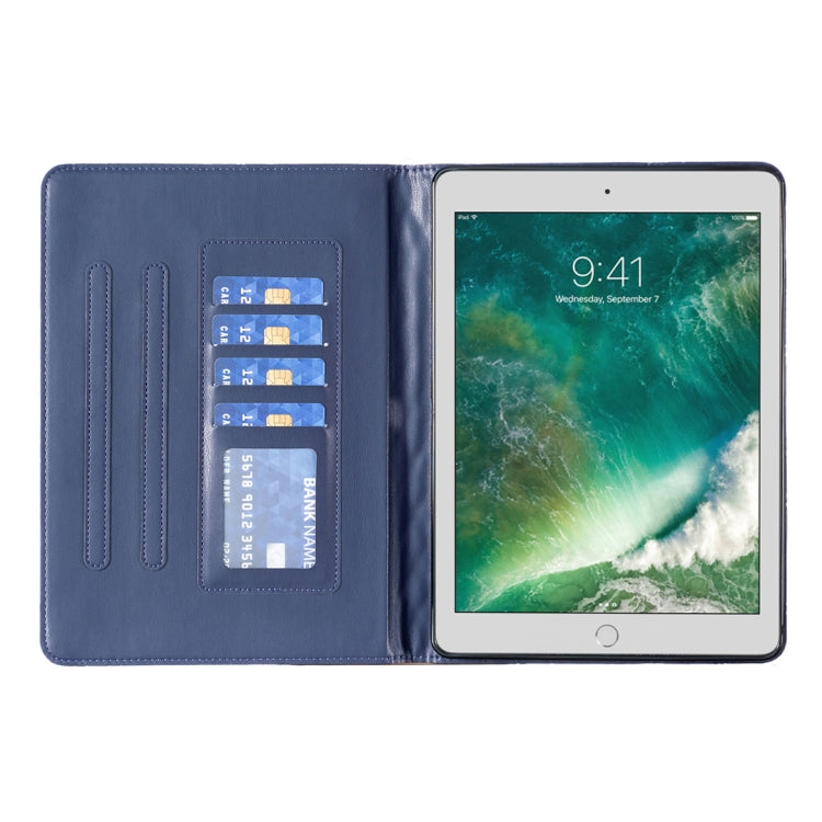 For iPad 8 / 7 / 6 / 5 9.7 inch Elegant Rhombic Texture Horizontal Flip Leather Tablet Case(Blue) - iPad Pro 9.7 inch Cases by buy2fix | Online Shopping UK | buy2fix