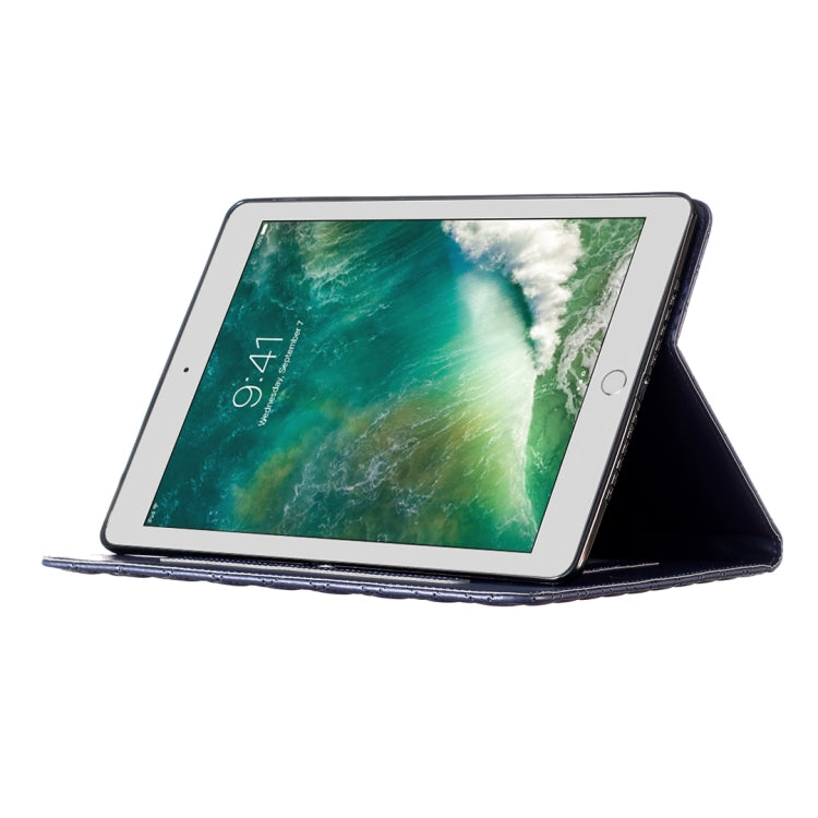 For iPad 8 / 7 / 6 / 5 9.7 inch Elegant Rhombic Texture Horizontal Flip Leather Tablet Case(Blue) - iPad Pro 9.7 inch Cases by buy2fix | Online Shopping UK | buy2fix