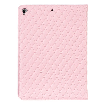 For iPad 8 / 7 / 6 / 5 9.7 inch Elegant Rhombic Texture Horizontal Flip Leather Tablet Case(Pink) - iPad Pro 9.7 inch Cases by buy2fix | Online Shopping UK | buy2fix