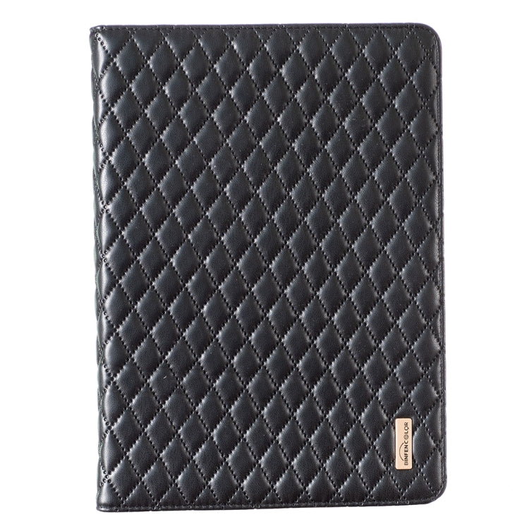 For iPad 8 / 7 / 6 / 5 9.7 inch Elegant Rhombic Texture Horizontal Flip Leather Tablet Case(Black) - iPad Pro 9.7 inch Cases by buy2fix | Online Shopping UK | buy2fix