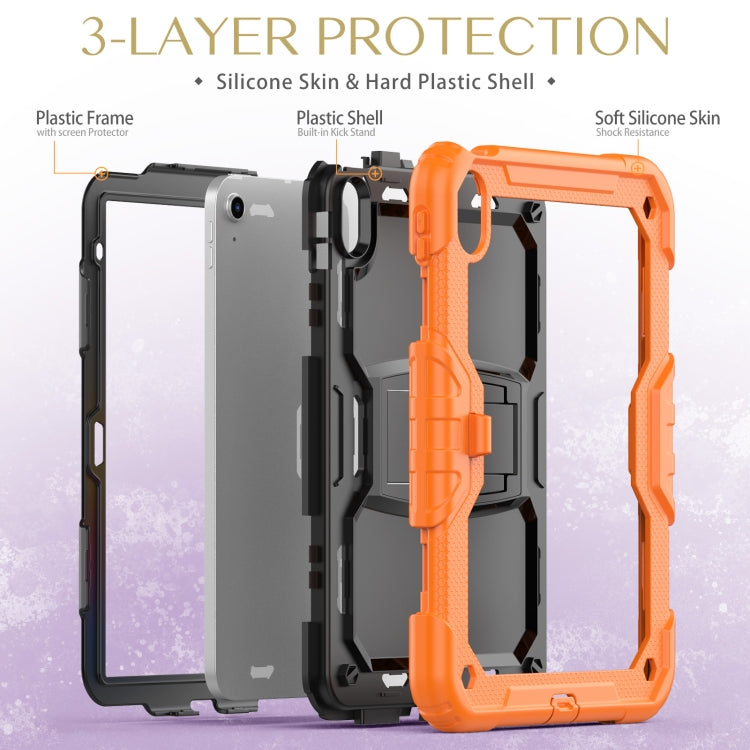 For iPad 2025 / 2022 Shockproof Silicone + PC Protective Tablet Case(Black + Orange) - iPad 2025 / 2022 Cases by buy2fix | Online Shopping UK | buy2fix