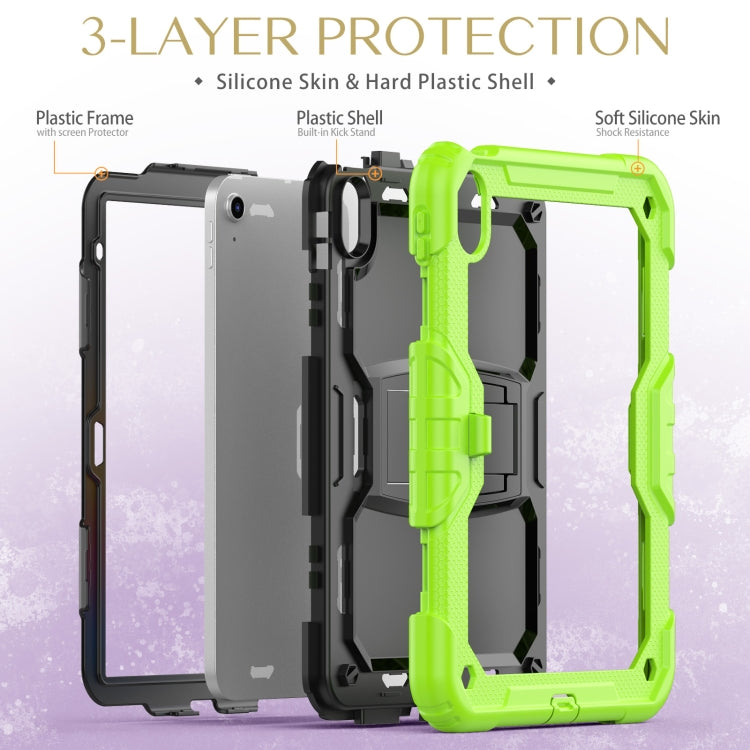 For iPad 2025 / 2022 Shockproof Silicone + PC Protective Tablet Case(Black + Yellow Green) - iPad 2025 / 2022 Cases by buy2fix | Online Shopping UK | buy2fix