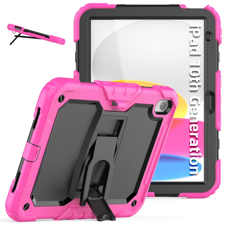 For iPad 2025 / 2022 Shockproof Silicone + PC Protective Tablet Case(Black + Rose Red) - iPad 2025 / 2022 Cases by buy2fix | Online Shopping UK | buy2fix