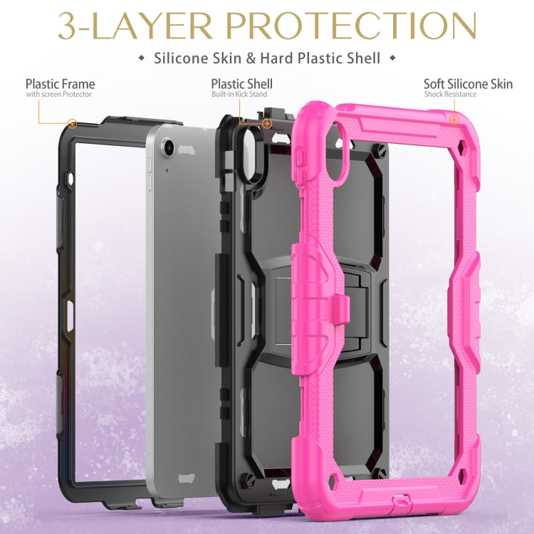 For iPad 2025 / 2022 Shockproof Silicone + PC Protective Tablet Case(Black + Rose Red) - iPad 2025 / 2022 Cases by buy2fix | Online Shopping UK | buy2fix