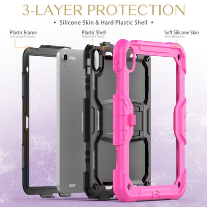 For iPad 2025 / 2022 Shockproof Silicone + PC Protective Tablet Case(Black + Rose Red) - iPad 2025 / 2022 Cases by buy2fix | Online Shopping UK | buy2fix