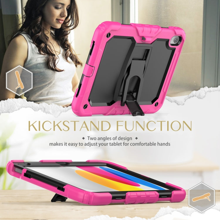 For iPad 2025 / 2022 Shockproof Silicone + PC Protective Tablet Case(Black + Rose Red) - iPad 2025 / 2022 Cases by buy2fix | Online Shopping UK | buy2fix