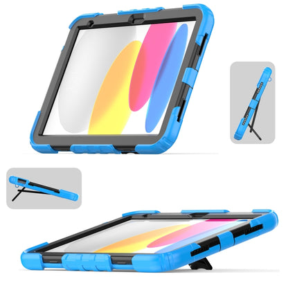 For iPad 2025 / 2022 Shockproof Silicone + PC Protective Tablet Case(Black + Light Blue) - iPad 2025 / 2022 Cases by buy2fix | Online Shopping UK | buy2fix