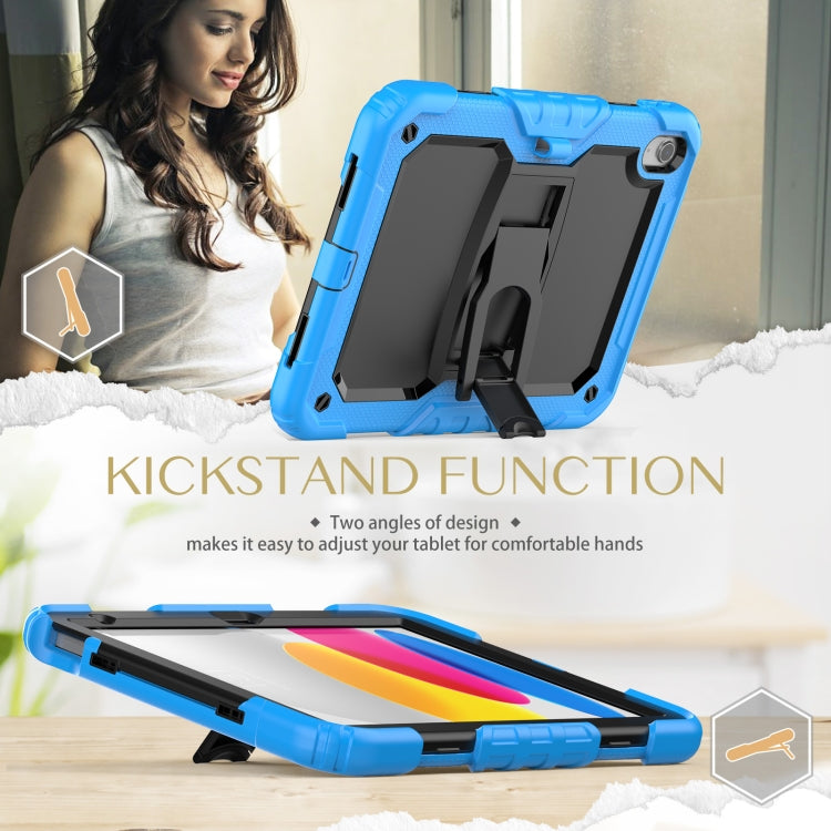For iPad 2025 / 2022 Shockproof Silicone + PC Protective Tablet Case(Black + Light Blue) - iPad 2025 / 2022 Cases by buy2fix | Online Shopping UK | buy2fix