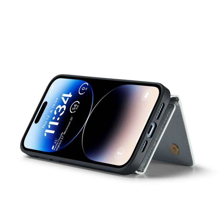 For iPhone 14 Pro Max DG.MING M3 Series Glitter Powder Card Bag Leather Case(Silver) by DG.MING