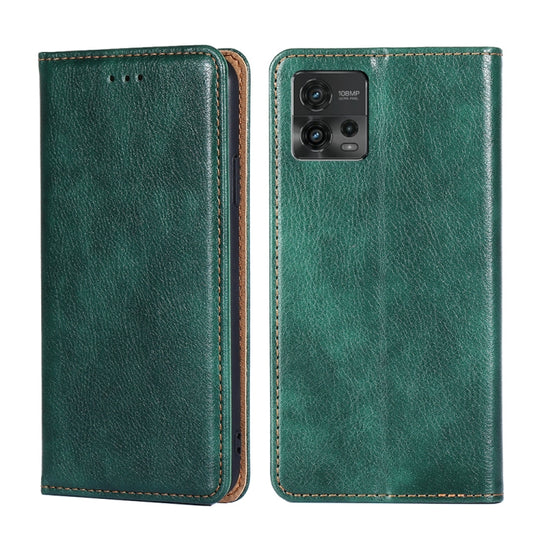 For Motorola Moto G72 4G Gloss Oil Solid Color Magnetic Leather Phone Case(Green)
