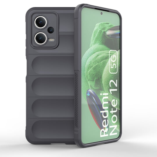 For Xiaomi Redmi Note 12 5G /  Note 12 5G India Magic Shield TPU + Flannel Phone Case(Dark Grey)