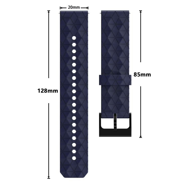 20mm Football Texture Silicone Watch Band(White) - 20mm Bands by buy2fix | Online Shopping UK | buy2fix