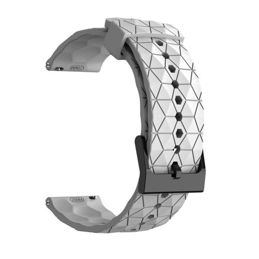 22mm Football Texture Silicone Watch Band(White) by buy2fix
