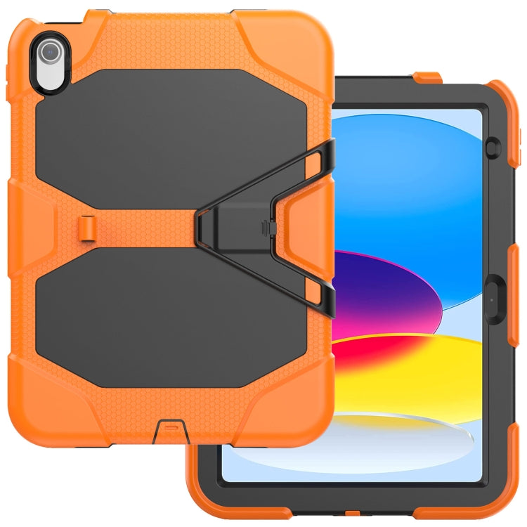 For iPad 2025 / 2022 Rugged Silicone Hard PC Tablet Case with Holder(Orange) - iPad 2025 / 2022 Cases by buy2fix | Online Shopping UK | buy2fix