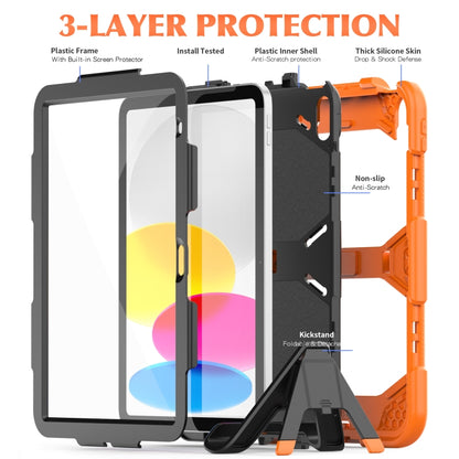 For iPad 2025 / 2022 Rugged Silicone Hard PC Tablet Case with Holder(Orange) - iPad 2025 / 2022 Cases by buy2fix | Online Shopping UK | buy2fix