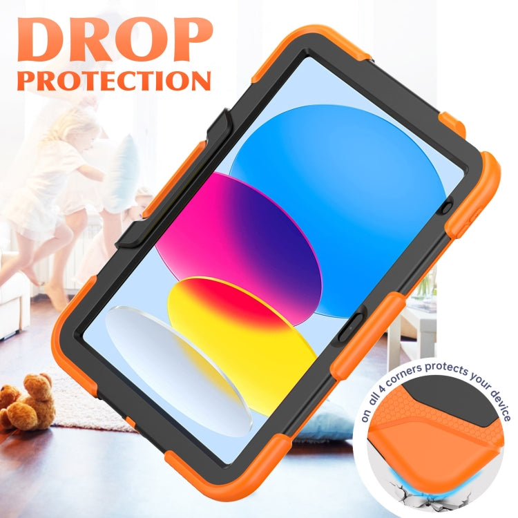 For iPad 2025 / 2022 Rugged Silicone Hard PC Tablet Case with Holder(Orange) - iPad 2025 / 2022 Cases by buy2fix | Online Shopping UK | buy2fix