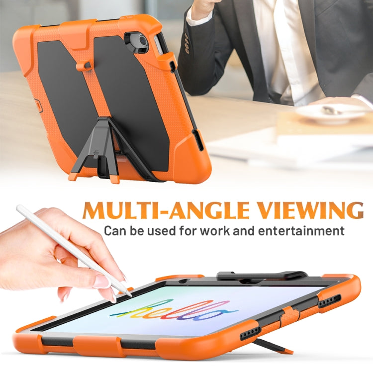 For iPad 2025 / 2022 Rugged Silicone Hard PC Tablet Case with Holder(Orange) - iPad 2025 / 2022 Cases by buy2fix | Online Shopping UK | buy2fix
