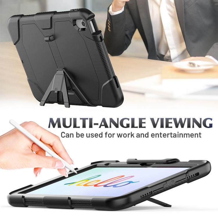 For iPad 2025 / 2022 Rugged Silicone Hard PC Tablet Case with Holder(Black) - iPad 2025 / 2022 Cases by buy2fix | Online Shopping UK | buy2fix