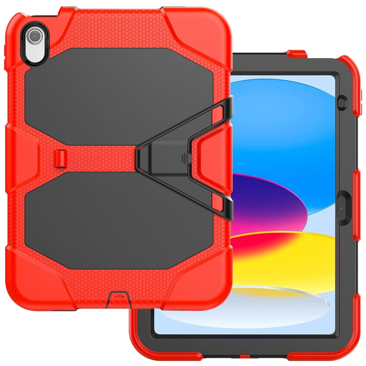 For iPad 2025 / 2022 Rugged Silicone Hard PC Tablet Case with Holder(Red) - iPad 2025 / 2022 Cases by buy2fix | Online Shopping UK | buy2fix
