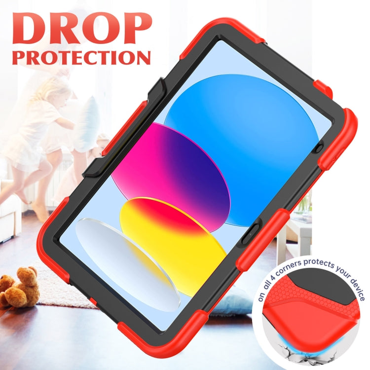For iPad 2025 / 2022 Rugged Silicone Hard PC Tablet Case with Holder(Red) - iPad 2025 / 2022 Cases by buy2fix | Online Shopping UK | buy2fix