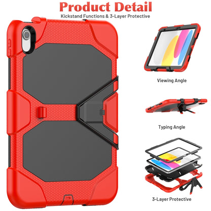 For iPad 2025 / 2022 Rugged Silicone Hard PC Tablet Case with Holder(Red) - iPad 2025 / 2022 Cases by buy2fix | Online Shopping UK | buy2fix