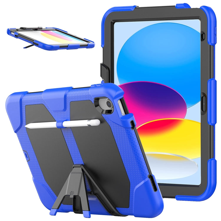 For iPad 2025 / 2022 Rugged Silicone Hard PC Tablet Case with Holder(Blue) - iPad 2025 / 2022 Cases by buy2fix | Online Shopping UK | buy2fix