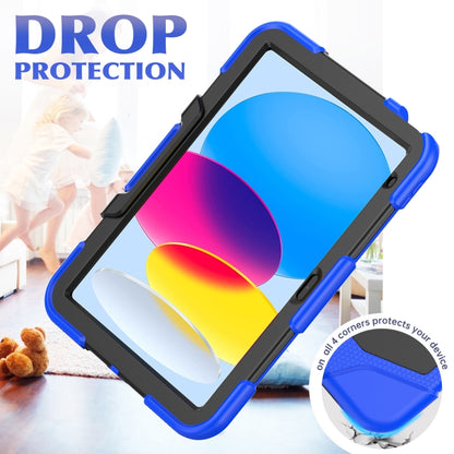For iPad 2025 / 2022 Rugged Silicone Hard PC Tablet Case with Holder(Blue) - iPad 2025 / 2022 Cases by buy2fix | Online Shopping UK | buy2fix