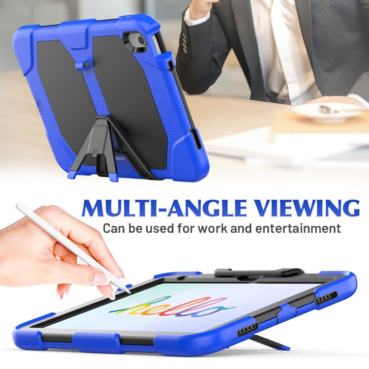 For iPad 2025 / 2022 Rugged Silicone Hard PC Tablet Case with Holder(Blue) - iPad 2025 / 2022 Cases by buy2fix | Online Shopping UK | buy2fix