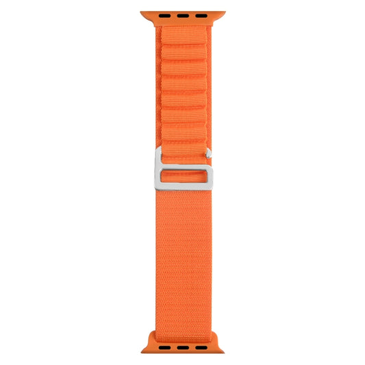 Silver Buckle Nylon Watch Band For Apple Watch Ultra 49mm / Series 8&7 45mm / SE 2&6&SE&5&4 44mm(Orange) by buy2fix
