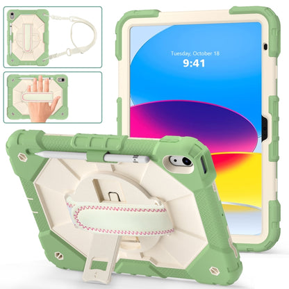 For iPad 2025 / 2022 Contrast Color Robot Shockproof Silicon + PC Tablet Protective Case(Matcha Green+Beige) - iPad 2025 / 2022 Cases by buy2fix | Online Shopping UK | buy2fix