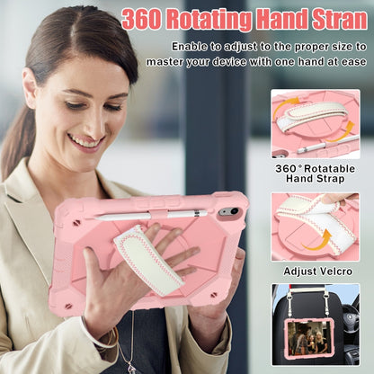 For iPad 2025 / 2022 Contrast Color Robot Shockproof Silicon + PC Tablet Protective Case with Crossbody Rope(Rose Gold) - iPad 2025 / 2022 Cases by buy2fix | Online Shopping UK | buy2fix