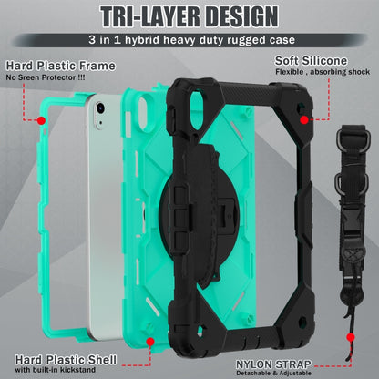 For iPad 2025 / 2022 Contrast Color Robot Shockproof Silicon + PC Tablet Protective Case(Black+Mint) - iPad 2025 / 2022 Cases by buy2fix | Online Shopping UK | buy2fix