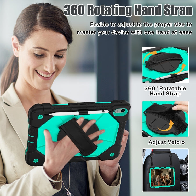 For iPad 2025 / 2022 Contrast Color Robot Shockproof Silicon + PC Tablet Protective Case(Black+Mint) - iPad 2025 / 2022 Cases by buy2fix | Online Shopping UK | buy2fix