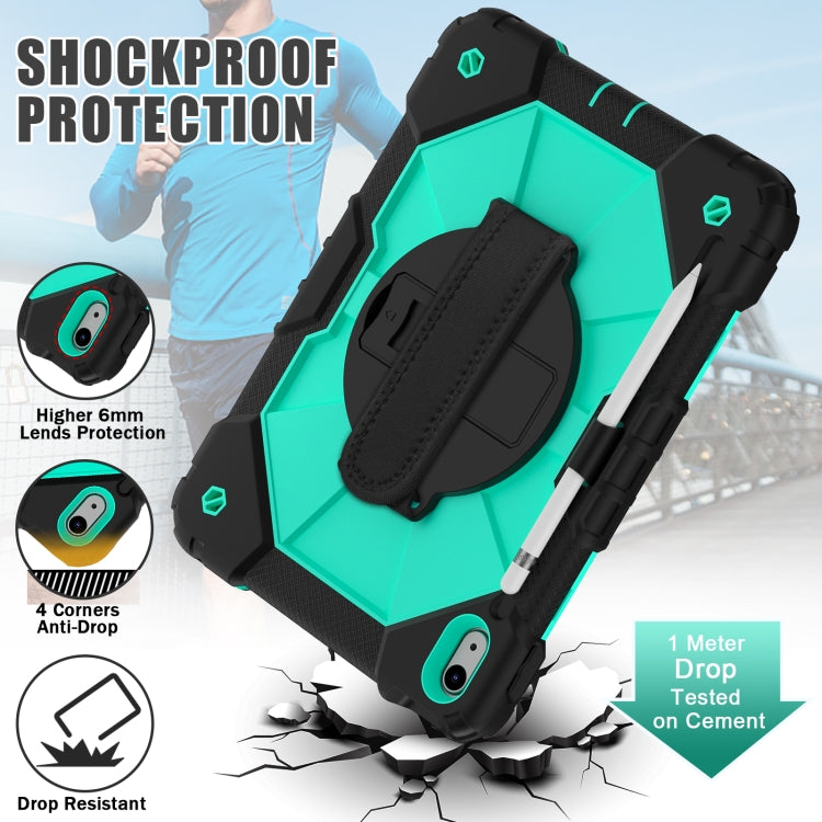 For iPad 2025 / 2022 Contrast Color Robot Shockproof Silicon + PC Tablet Protective Case(Black+Mint) - iPad 2025 / 2022 Cases by buy2fix | Online Shopping UK | buy2fix