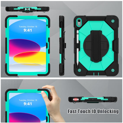 For iPad 2025 / 2022 Contrast Color Robot Shockproof Silicon + PC Tablet Protective Case(Black+Mint) - iPad 2025 / 2022 Cases by buy2fix | Online Shopping UK | buy2fix