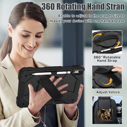 For iPad 2025 / 2022 Contrast Color Robot Shockproof Silicon + PC Tablet Protective Case with Crossbody Rope(Black) - iPad 2025 / 2022 Cases by buy2fix | Online Shopping UK | buy2fix