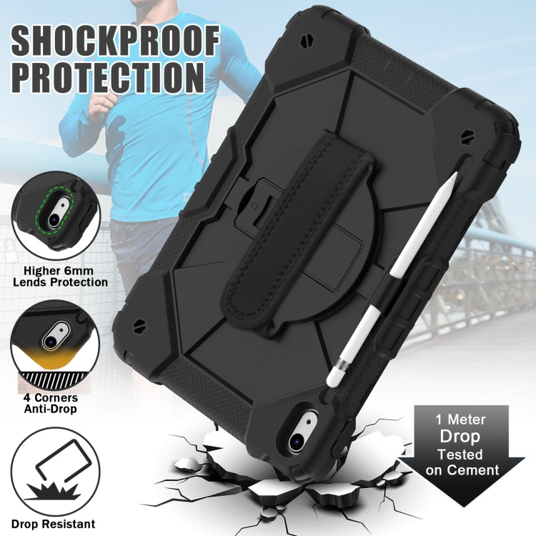 For iPad 2025 / 2022 Contrast Color Robot Shockproof Silicon + PC Tablet Protective Case with Crossbody Rope(Black) - iPad 2025 / 2022 Cases by buy2fix | Online Shopping UK | buy2fix