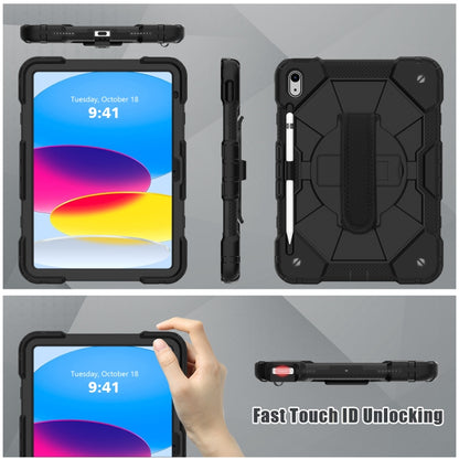 For iPad 2025 / 2022 Contrast Color Robot Shockproof Silicon + PC Tablet Protective Case with Crossbody Rope(Black) - iPad 2025 / 2022 Cases by buy2fix | Online Shopping UK | buy2fix
